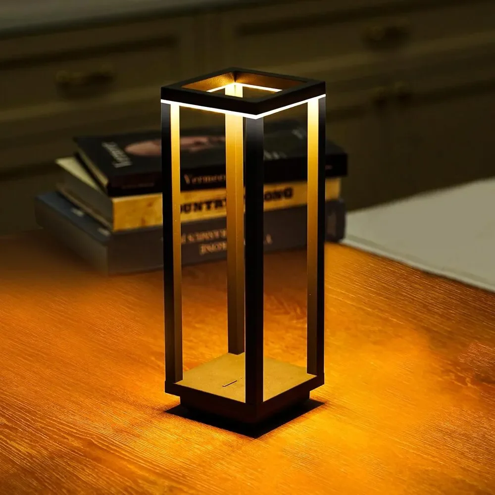Cordless Table Lamp Rechargeable, IP55 Waterproof 3 Color Stepless Dimming